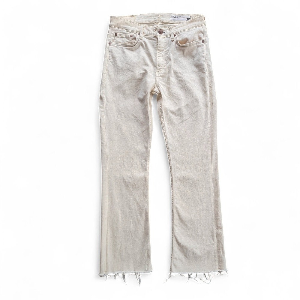 RAG & BONE Peyton Off-White Mid-Rise 
 Jeans, Size 28